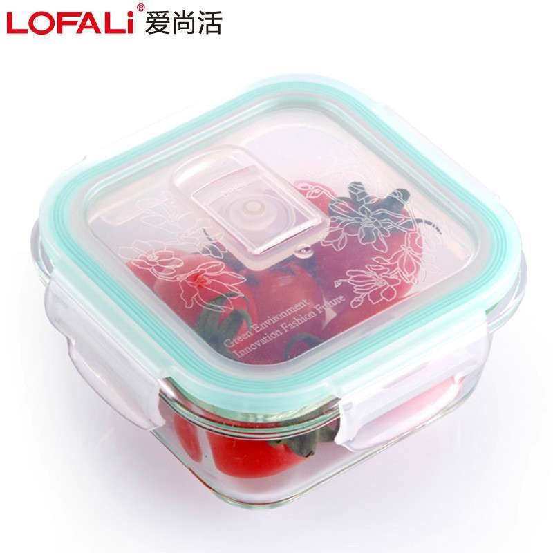LOFALi爱尚活厨具便携便当耐热玻璃保鲜饭盒绿色ASH-BL00075系列