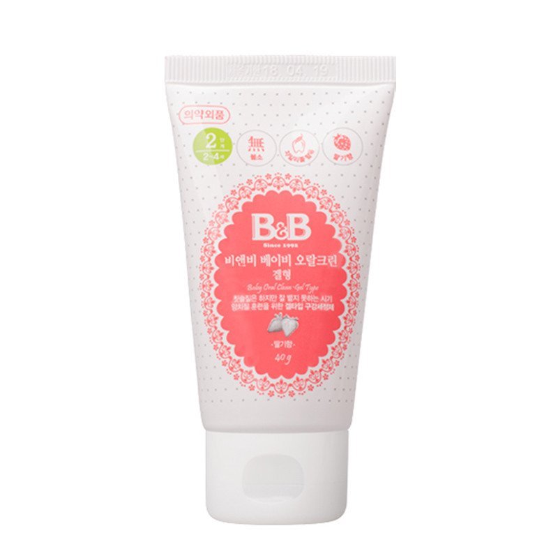 保宁（B&B） 婴儿口腔清洁剂 婴幼儿牙膏2阶段(草莓香型-凝胶)40g 单支装 水果味 儿童护理