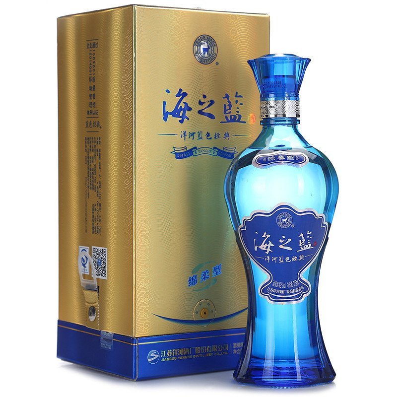 洋河 海之蓝 口感绵柔型白酒 42度（新老包装随机发货） 375ML/瓶