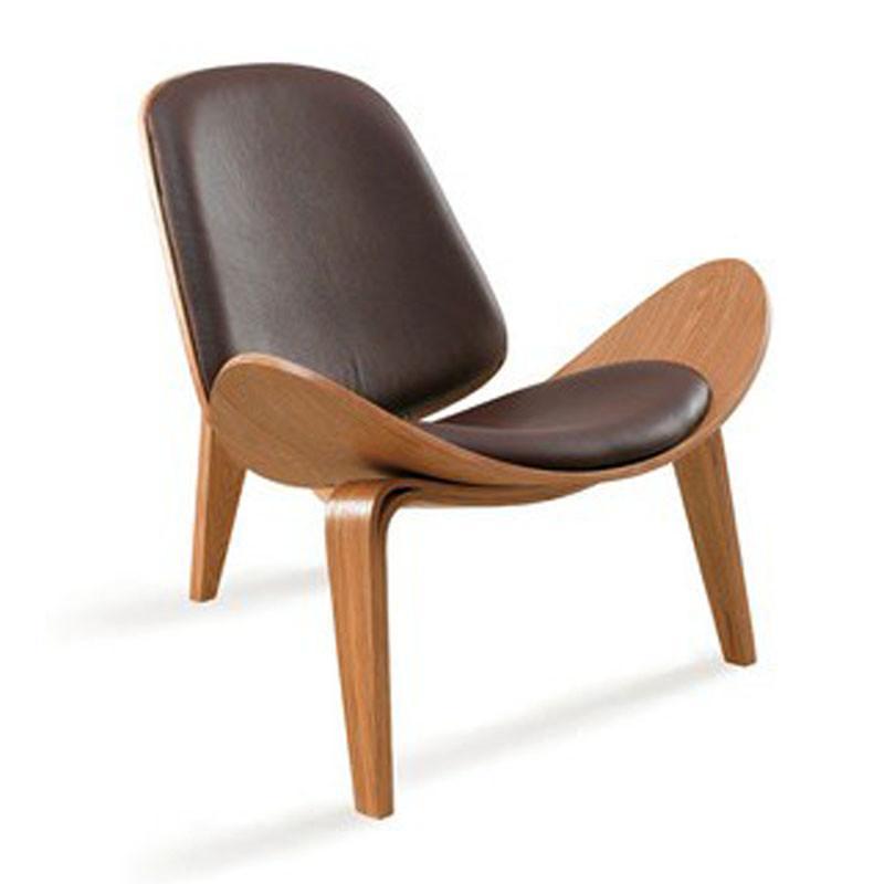 霍客森丹麦Carl Hansen Son 三脚椅CH07 飞机椅 弯板曲木椅实木椅 胡桃棕PU