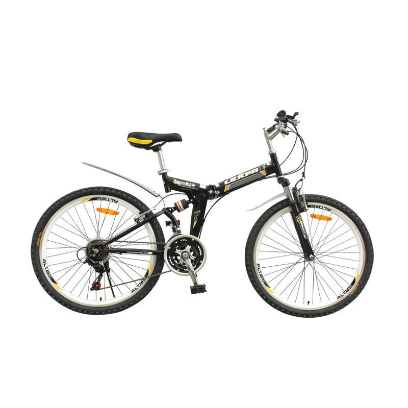 雷斯帕24/26寸奔腾2代避震折叠车SHIMANO21速山地自行车 铝V刹 24寸黑色