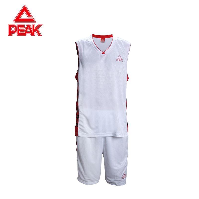 正品匹克男子篮球服轻便吸湿排汗透气比赛训练运动套装F733171 白色 3XL