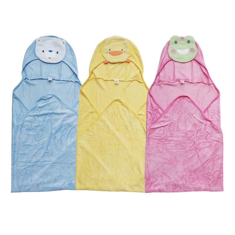 黄色小鸭正品 造型两用浴巾澡巾包巾包被92×90cm 纯棉柔软810647 蓝色