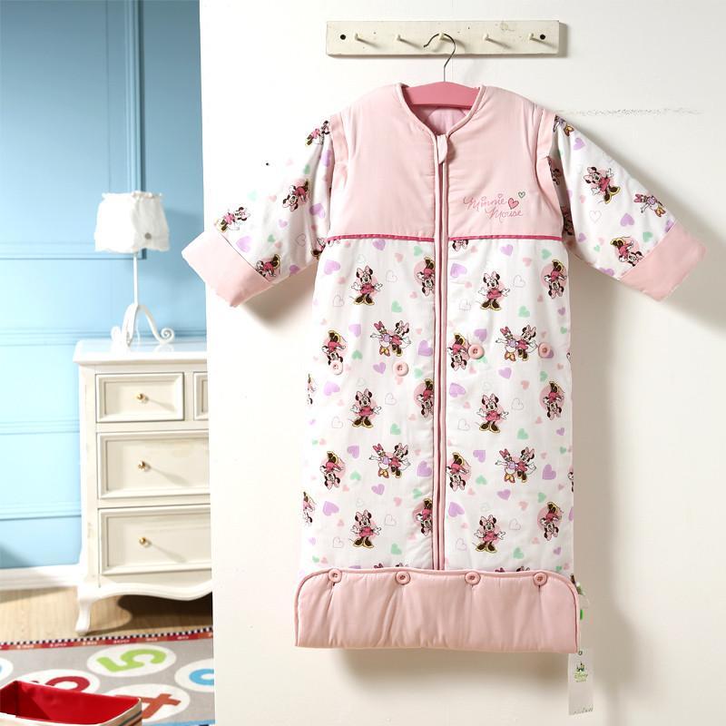 迪士尼宝宝 彩色世界梭织夹棉脱袖成长睡袋 3431110 浅粉 100cm