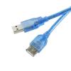 IT-CEO V082Y-D USB2.0高速数据延长线/连接线 USB公对母 双层屏蔽双磁环 3米 透明蓝
