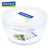 三光云彩(GLASSLOCK) 钢化玻璃耐热保鲜盒微烤两用圆形饭盒350ml收纳盒韩国进便当盒口 密封圈颜色随机发货