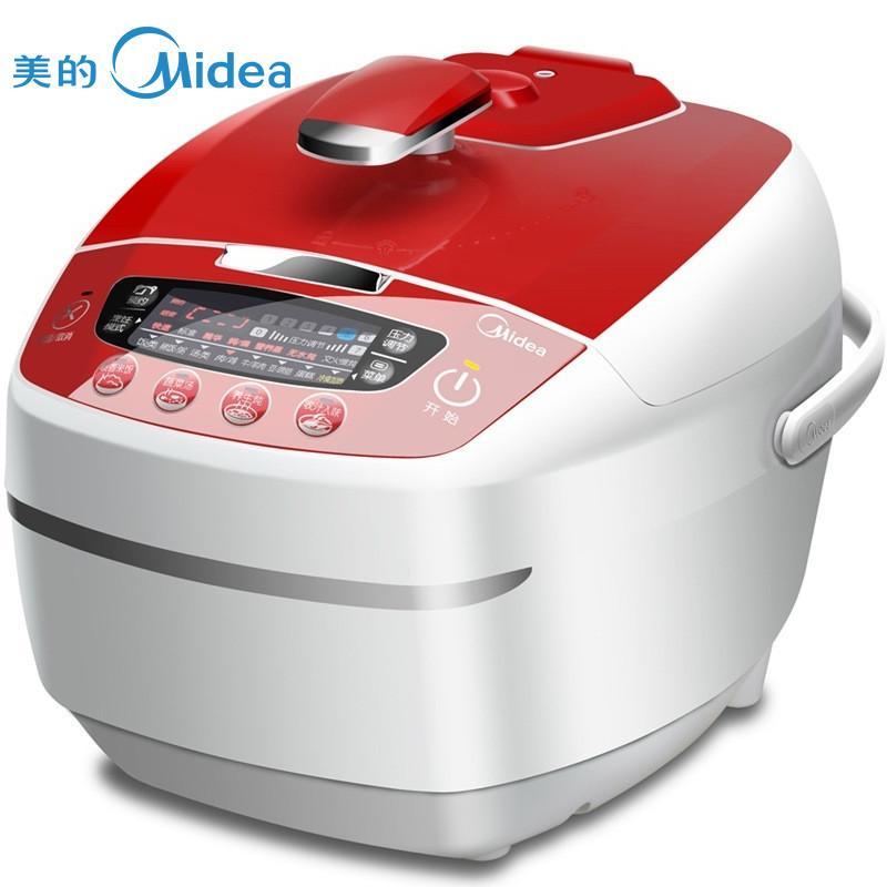 美的（Midea）WSS5065H 独有养生功能智能4.5L韩式方煲电压力锅 红色