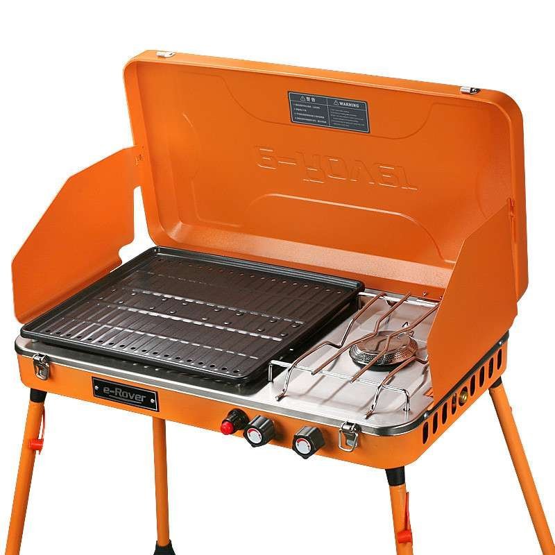 烧烤世家 迈克四代燃气烧烤炉 户外便携全套烧烤架家用烧烤箱 折叠