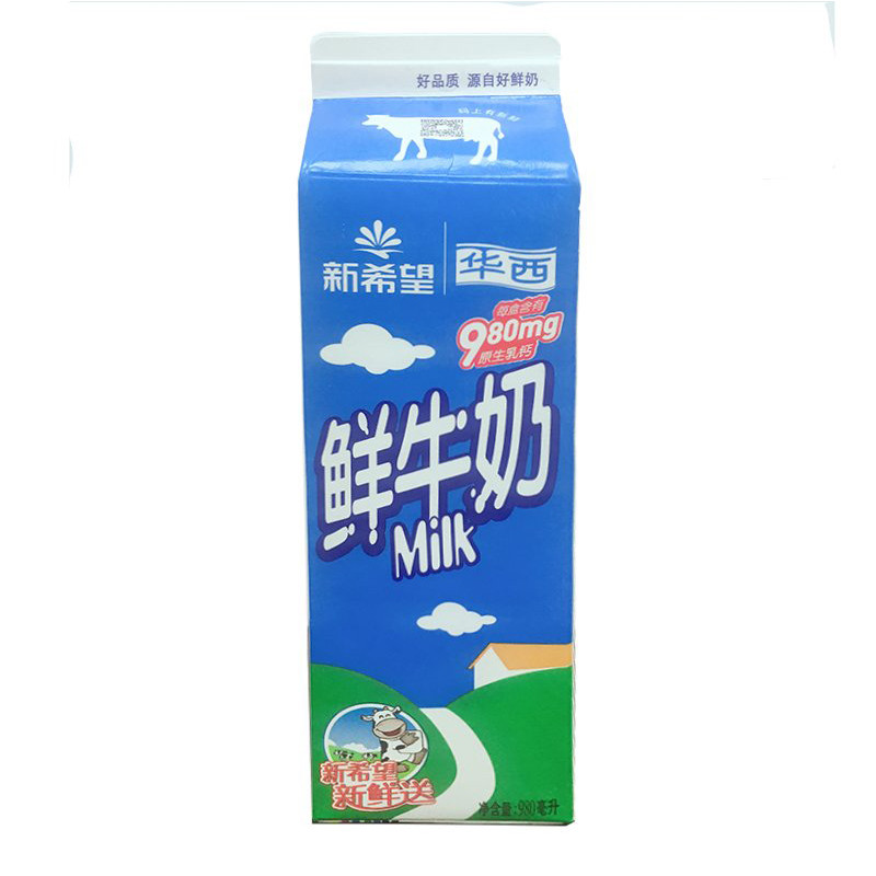 新希望华西屋顶盒洪雅牧场鲜牛奶950mL
