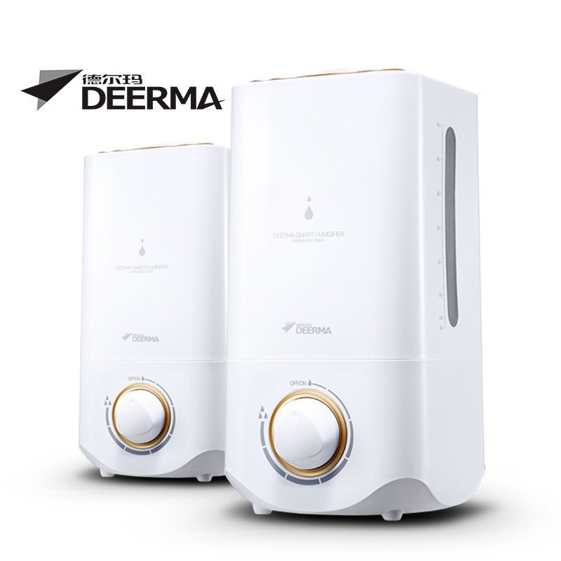 德尔玛（Deerma）F490 3.5L过滤芯净化 静音 超声波加湿器 (金色)