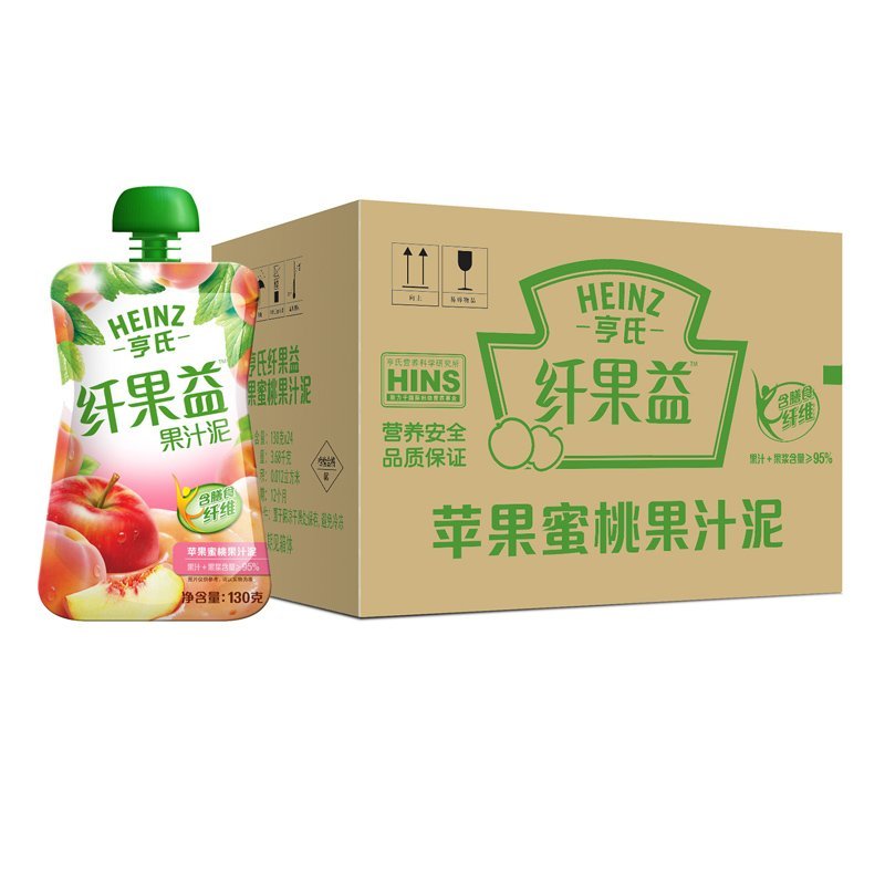 亨氏(Heinz)纤果益苹果蜜桃130g*24