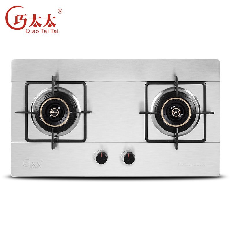 巧太太（qiaotaitai）台嵌两用燃气灶 煤气灶 JZT-131A-W不锈钢面板灶具节气猛火双灶 天然气
