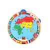 木玩世家 世界地图转转乐 QJH2302 木质认知旋转世界地图早教玩具