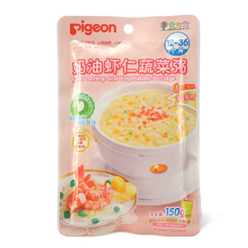 贝亲（Pigeon）婴儿辅食 奶油虾仁蔬菜粥 150g（12-36个月）