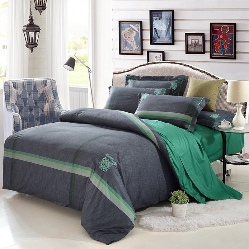 远梦家纺 床上用品 色织竹节全棉床单四件套 适用1.5米或1.