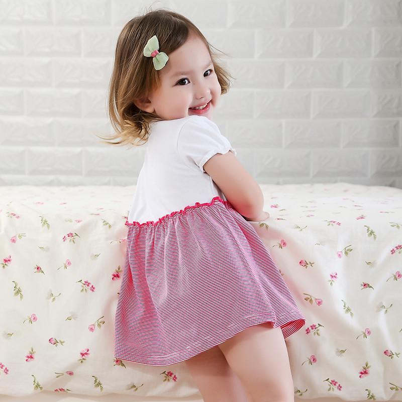 wuawua哇哇 纯棉女童连衣裙夏1-2-3岁女宝宝公主裙子女婴童装夏装