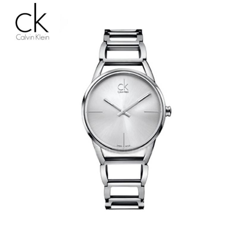 卡尔文·克莱恩(Calvin Klein) 瑞士品牌 时尚手镯款腕表 石英表女 气质女表 K3G23626 银色银面K3G23126