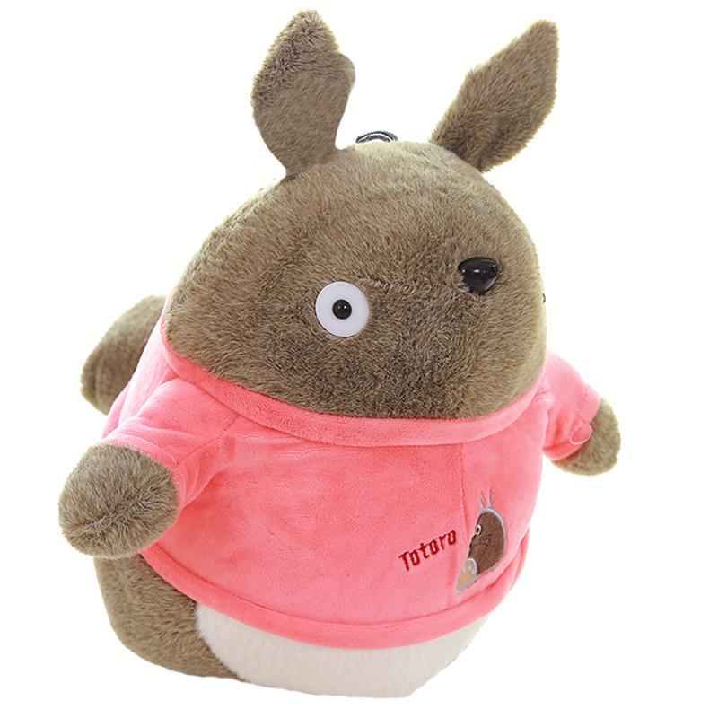 可爱穿衣款龙猫毛绒玩具公仔娃娃送闺蜜送朋友生日礼物 粉色45cm