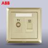 ABB二位电视电话插座86型面板弱电开关插座德逸金色AE324-PG