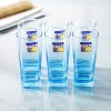 Luminarc法国弓箭(ARC)乐美雅 凝彩冰蓝色水杯茶杯酒杯啤酒杯玻璃杯330ML(六只装)H5803不保温