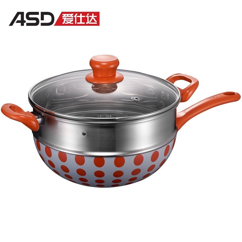爱仕达（ASD）煎锅 26CM不粘锅煎锅平底锅 炒锅蒸锅锅具多用煎锅燃气GT8326ZWG