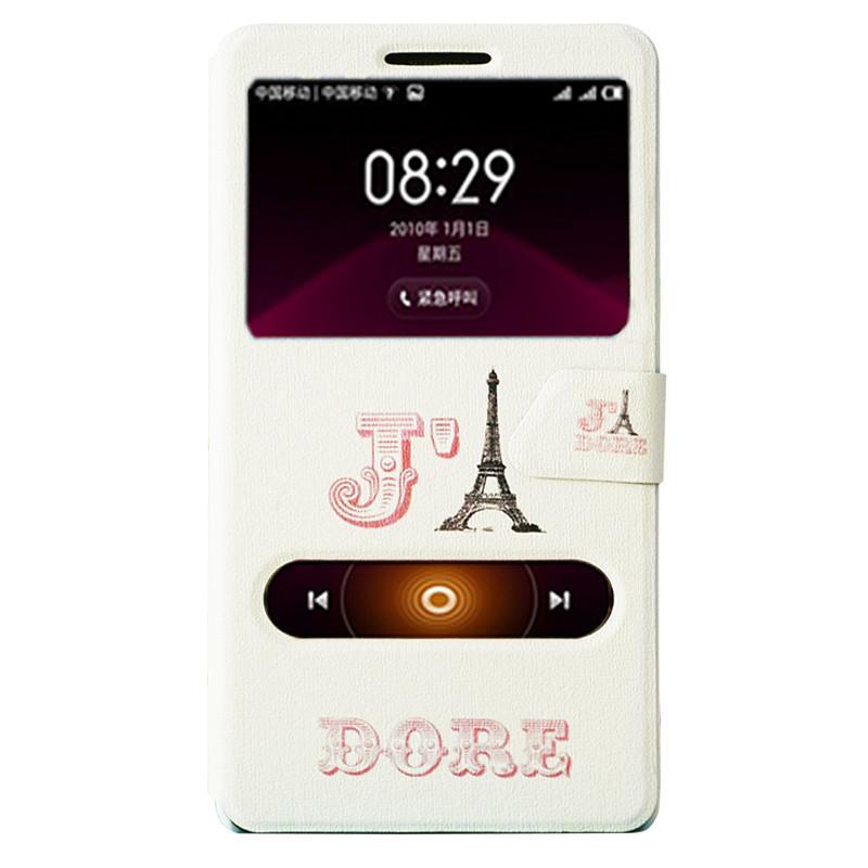 ERTE 红米note手机套 手机壳 卡通保护皮套 适用于红米note/红米note增强版 巴黎铁塔