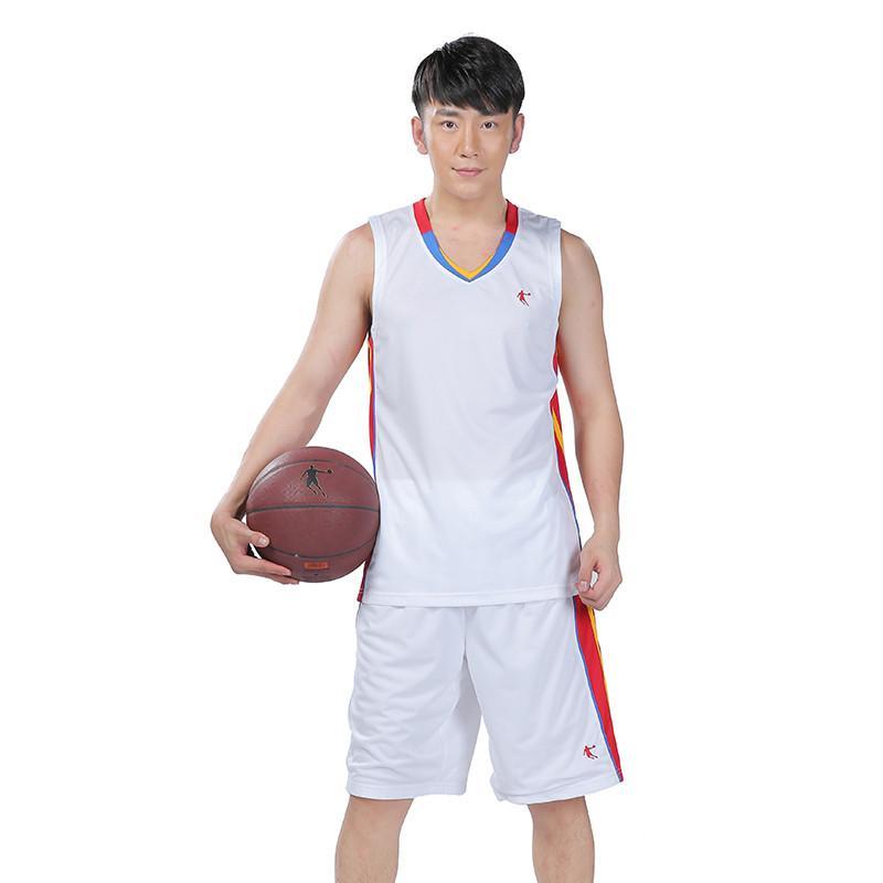 乔丹篮球服套装男春夏运动服球衣比赛队服透气训练服XNT2554901 白色 S