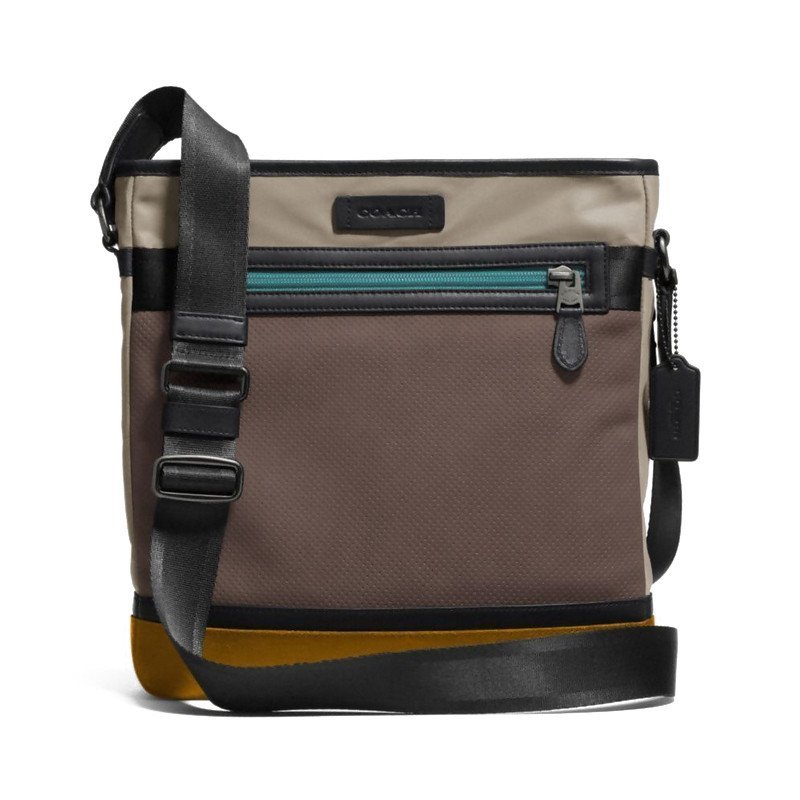 蔻驰（COACH）浮雕LOGO单肩斜挎包 休闲男包/箱包 71533_灰色