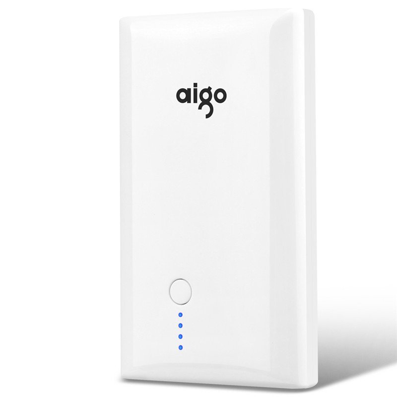 aigo移动电源K3 双USB接口充电宝 10000mAh 白色