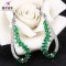 XUPING JEWELRY/旭平首饰日韩时尚两件套装女 镀金项链+耳环礼物 祖母绿