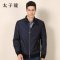 太子龙男装正品2015秋季新款男士立领拉链收口夹克商务休闲外套 蓝色400 170/M