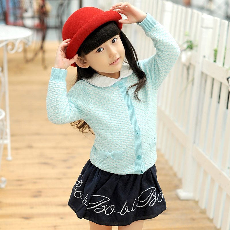 卷卷毛 秋季新款童装针织外套 女童长袖针织衫 儿童毛衣开衫 j1419