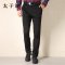 太子龙男装2015秋季新款经典纯色黑色商务直筒休闲裤长裤男裤子 黑色800 76/2.28尺