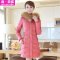 鑫·森碟2015秋冬新款中长款加厚修身大毛领羽绒服B0183 M 粉红色