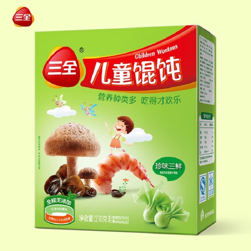 三全儿童馄饨 儿童珍味三鲜馄饨 儿童早餐面点210g