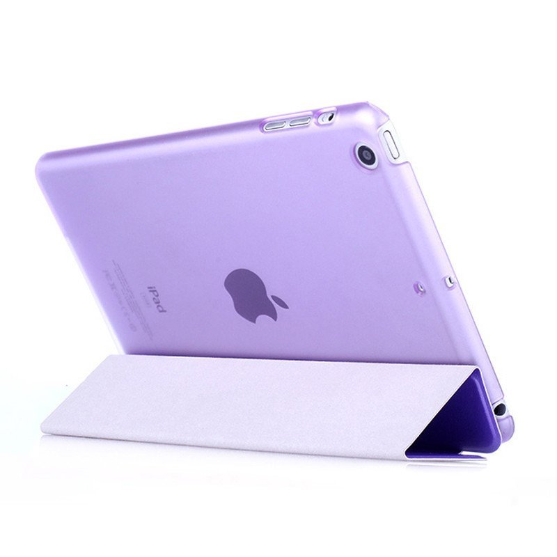 魅爱琳 iPad Air1保护套 蚕丝纹皮套 ipad5保护壳 新iPad2017苹果平板电脑外壳 支架 磨砂半透轻薄 【iPad-Air1/2017款通用】9.7★紫色