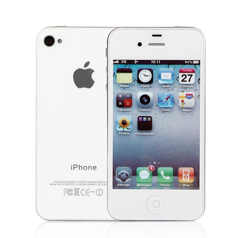 萌客 iPhone4/4S模型 苹果4/4S手机模型 iPhone4模型机 1:1真机开模 顶包神器 苹果4S白色彩屏(普通版)