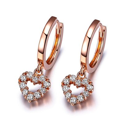 佐卡伊 浪漫之心 共27分18k金钻石耳环耳钉耳饰女款