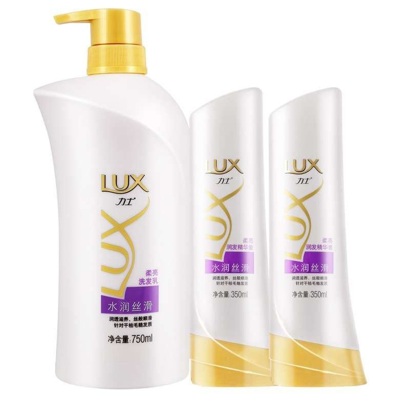 力士水润丝滑洗发乳 750ml+力士水润丝滑润发精华素350ml*2 （新老包装随机发货）