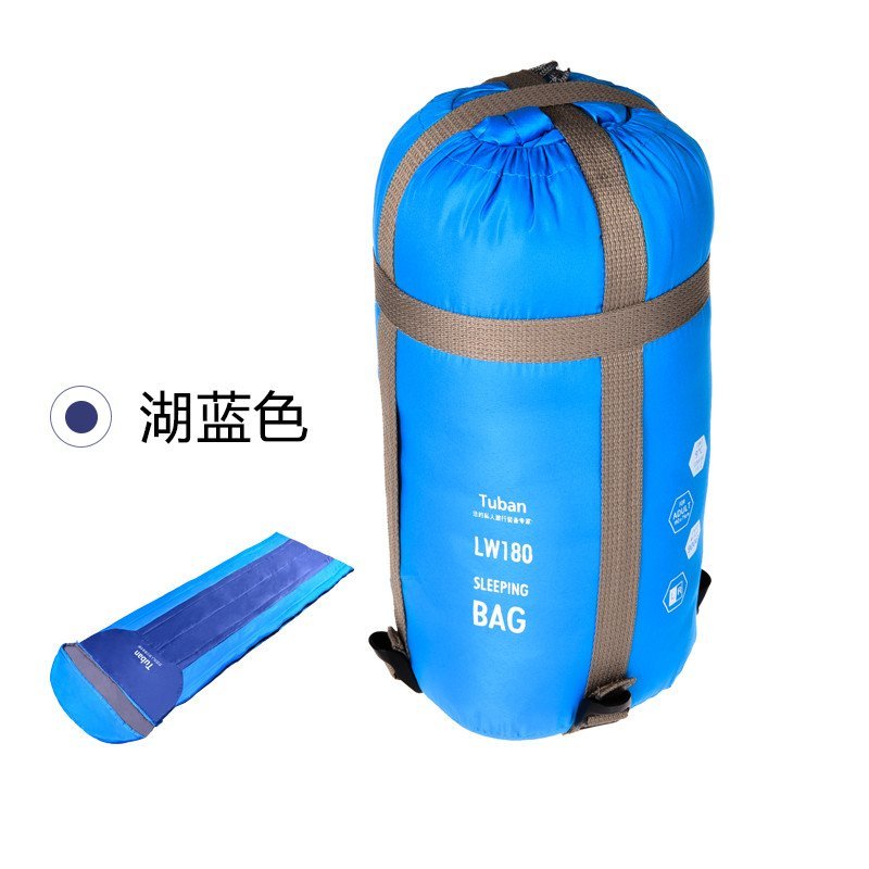 旅行便携睡袋超轻睡袋内胆酒店卫生隔脏信封睡袋户外用品纯棉 湖蓝色