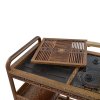 KAMJOVE/金灶正品茶车KW-6300B搭配G9鸡翅木 移动带轮 实木茶车柜水台红木家具整套茶具
