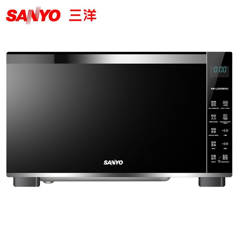 三洋(SANYO) 微波炉 EM-L2330EHU 平板 23L 不锈钢内胆 微电脑 烧烤