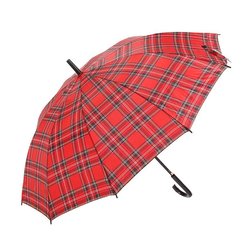 天堂伞170e10骨格纳米强力拒水男士超大伞面半自动直杆伞商务伞晴雨伞商务格子伞 黑色格子