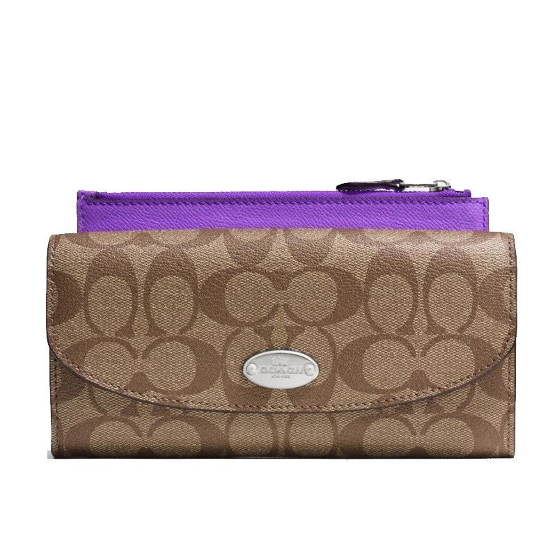 蔻驰(COACH)2015新款 款女式钱包 美国直邮 52628_紫色