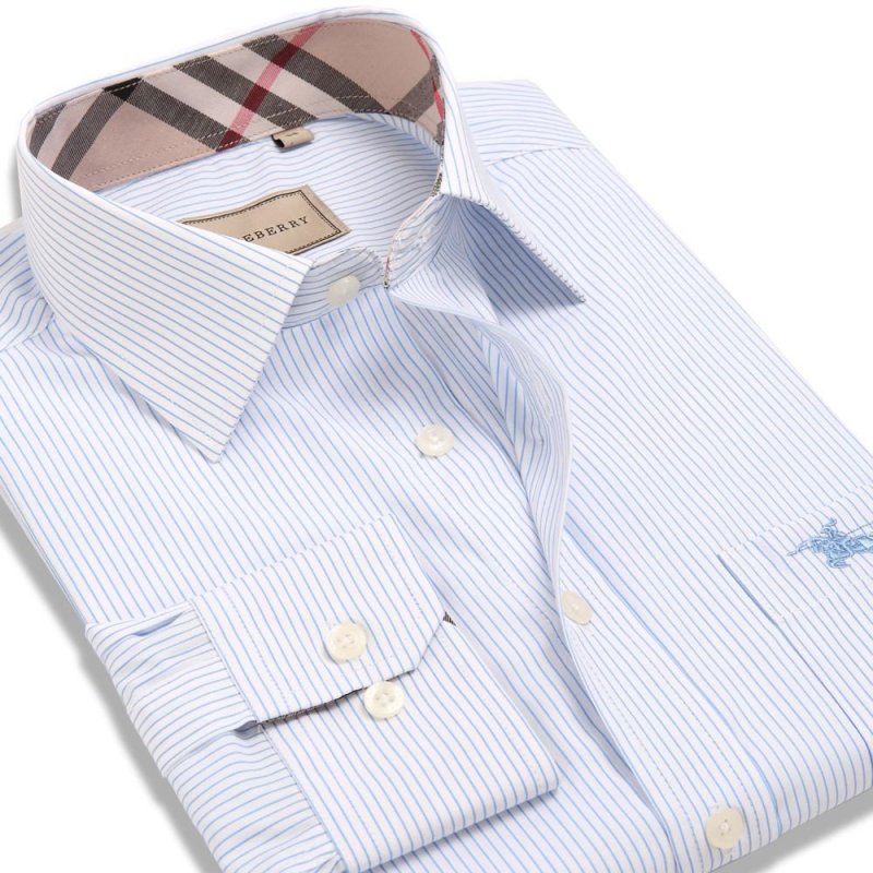 帛利优鲨春装新款男装长袖衬衫商务休闲莫代尔衬衫男潮 免烫正装 42 MDL-7629蓝条