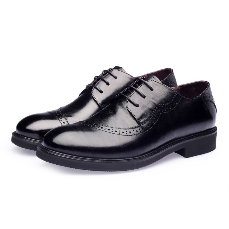 索卫(suove)秋季新款布洛克精选牛皮防滑橡胶商务休闲鞋男鞋皮鞋男qv