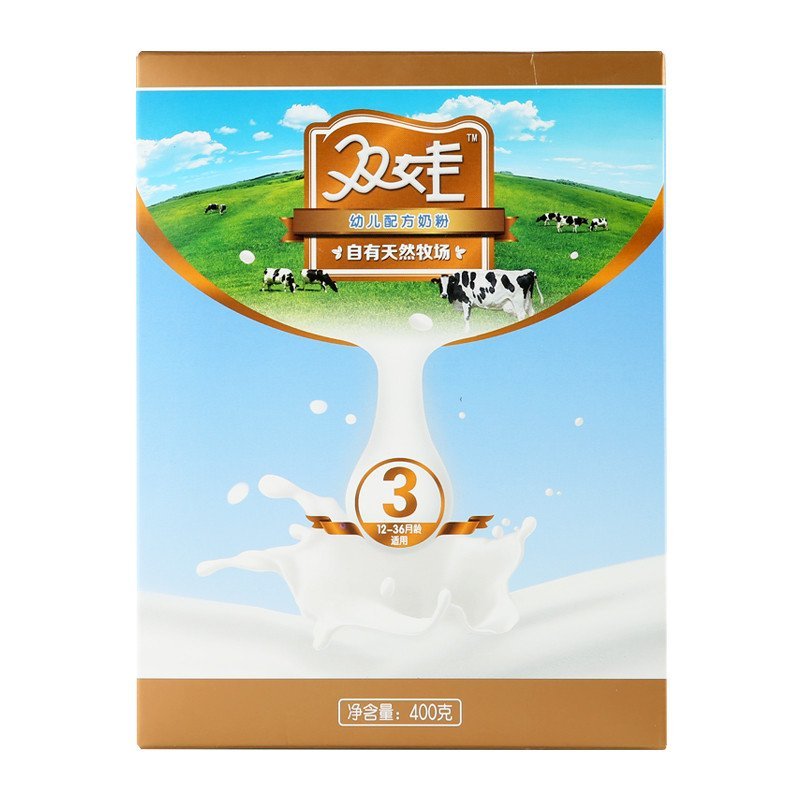 双娃（SHUANGWA）彩装三段（12-36个月适用）幼儿配方奶粉400g盒装
