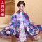 上海故事15新款专柜正品高档真丝拉绒双层桑蚕丝 秋冬保暖女士披肩围巾 清幽木兰花