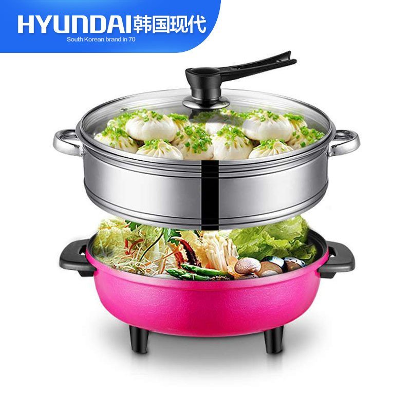 韩国现代（HYUNDAI）QC-FG1604电火锅大容量多功能电煮锅涮锅炖锅方锅