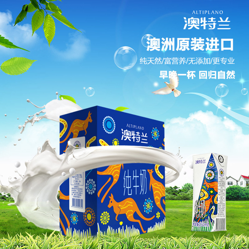 澳特兰纯牛奶250ml*12